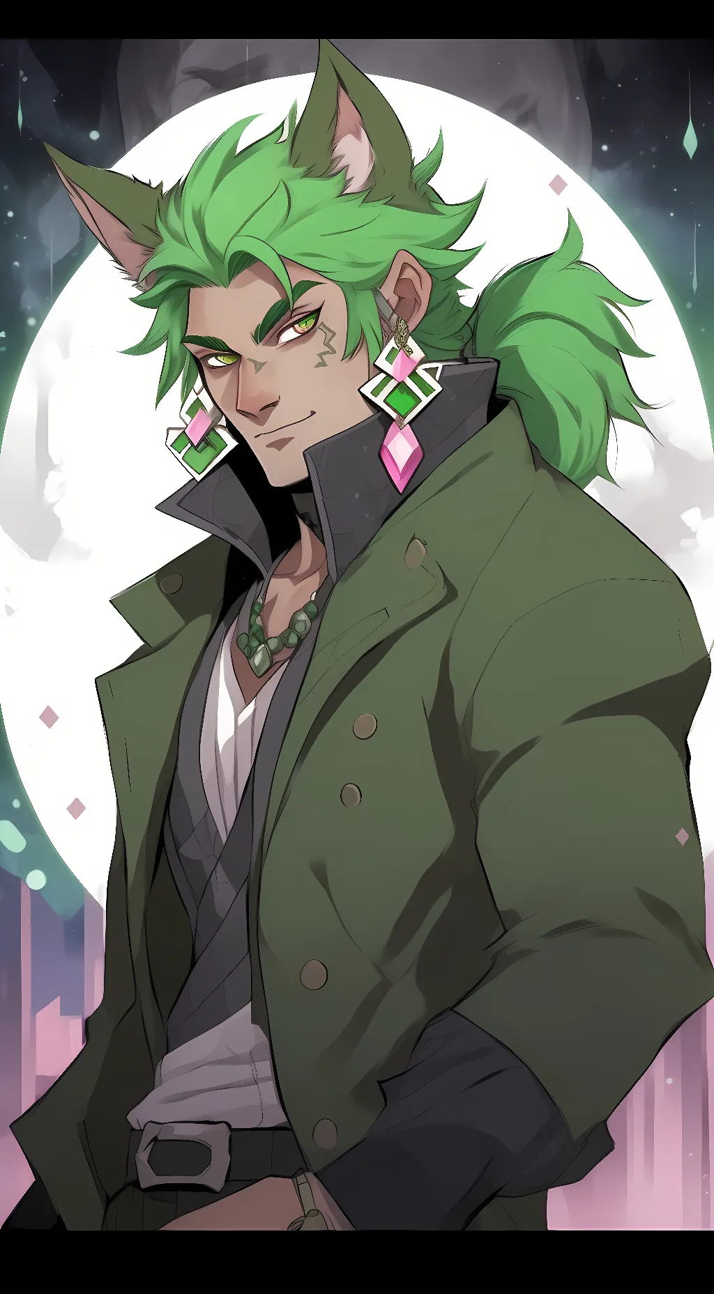 ai character: Gray Moon background