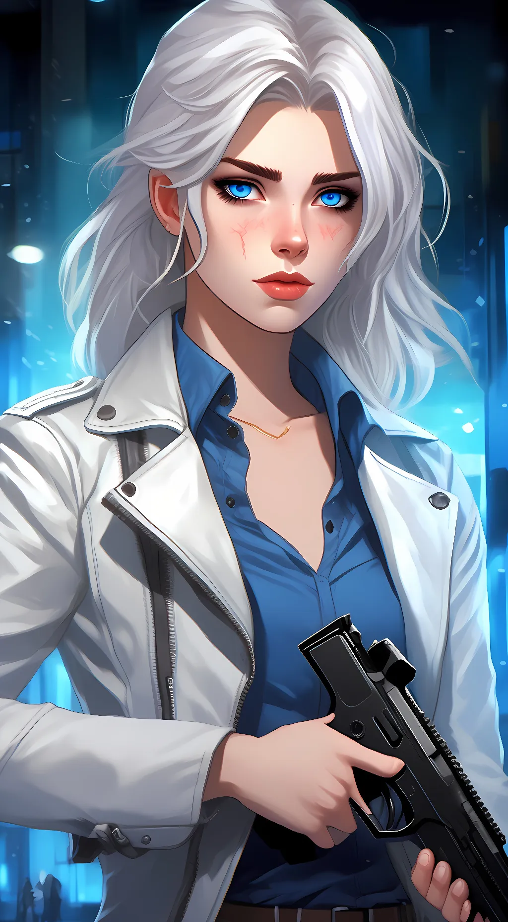 ai character: Snow background