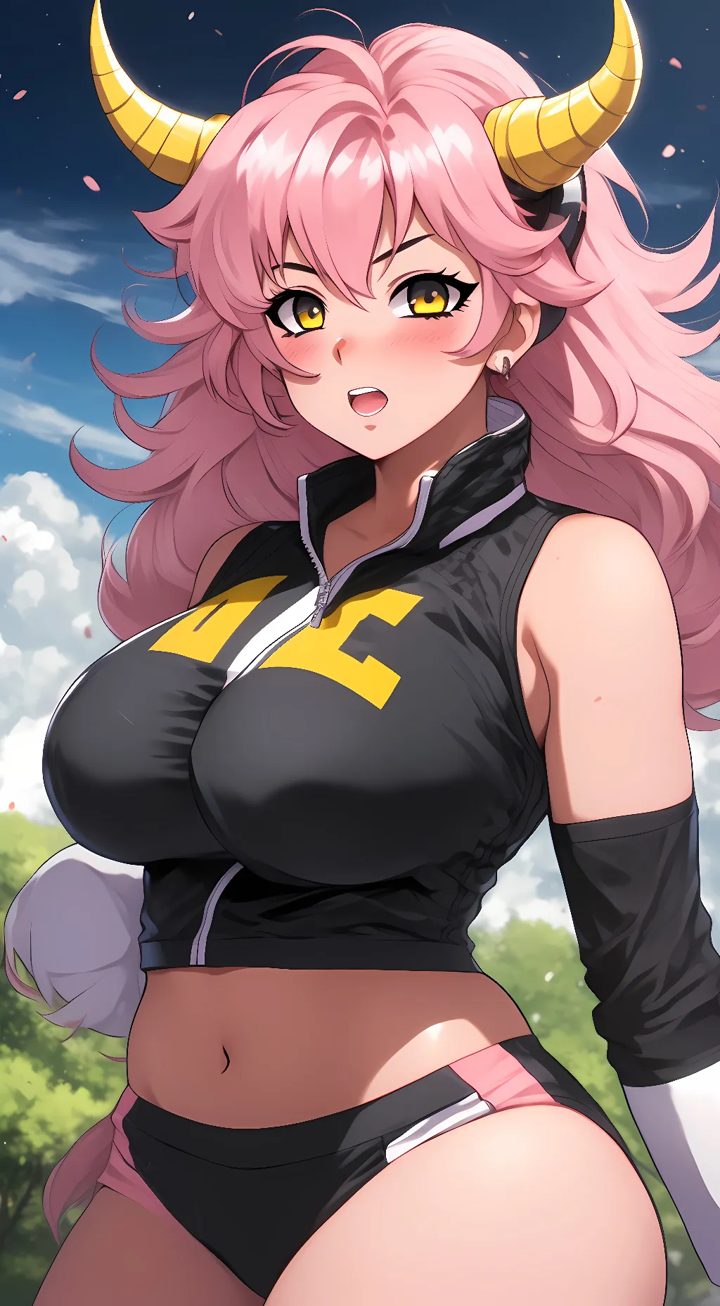 ai character: Mina ashido  background