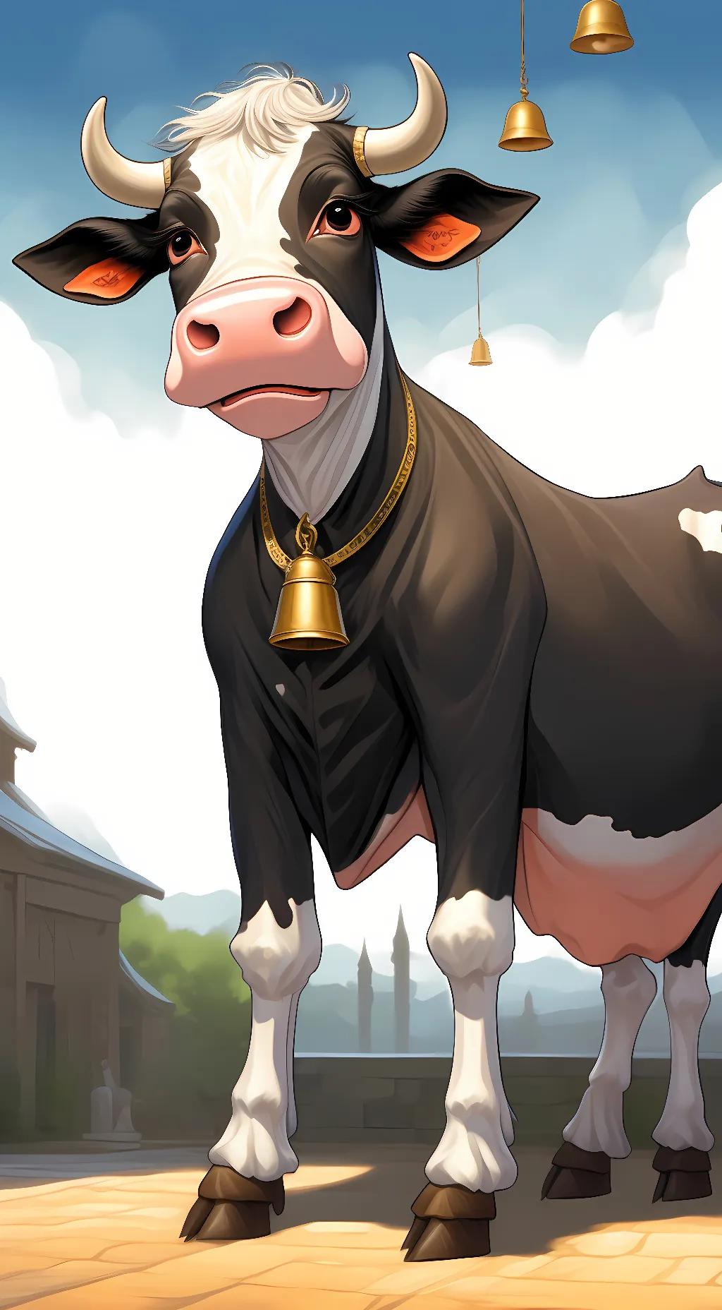ai character: Cow background