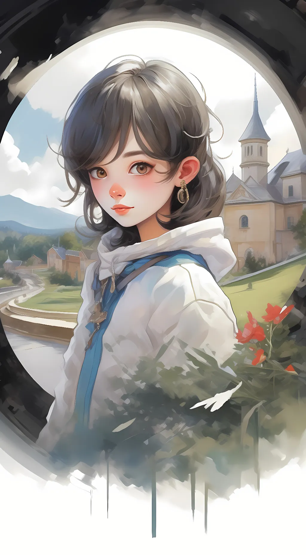 ai character: silver background