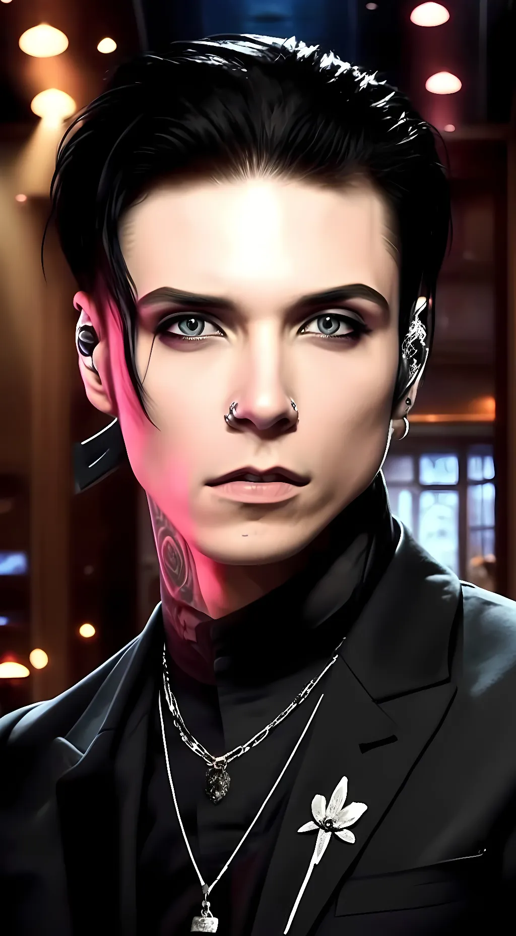ai character: 𖤐Kai𖤐 background