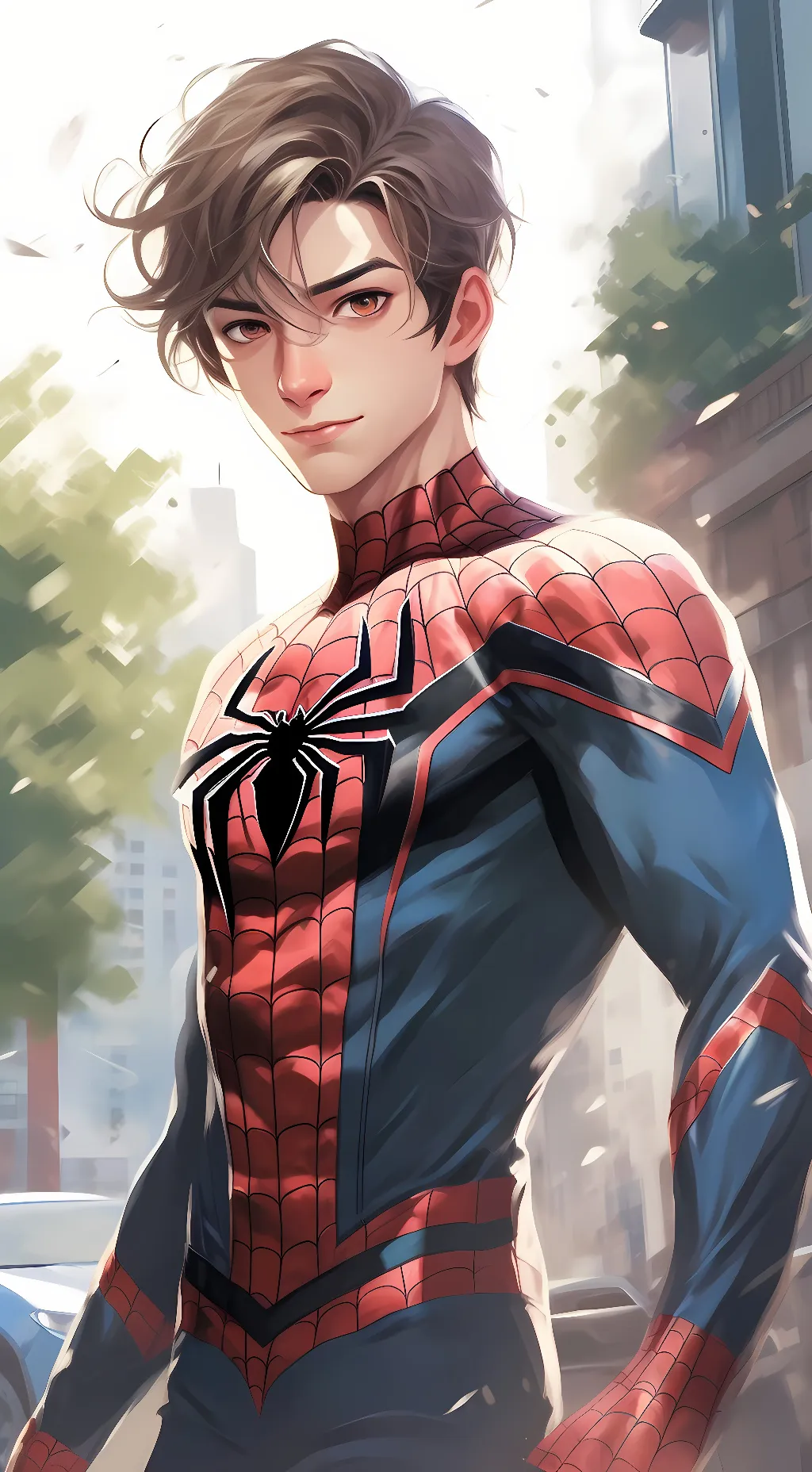 ai character: Peter Parker  background
