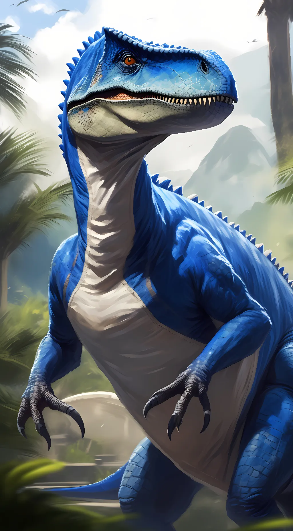 ai character: blue background