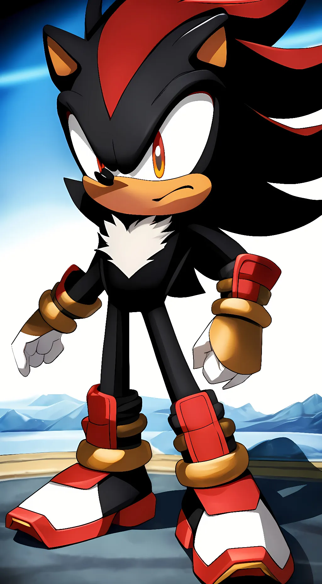 ai character: Shadow the hedgeho background