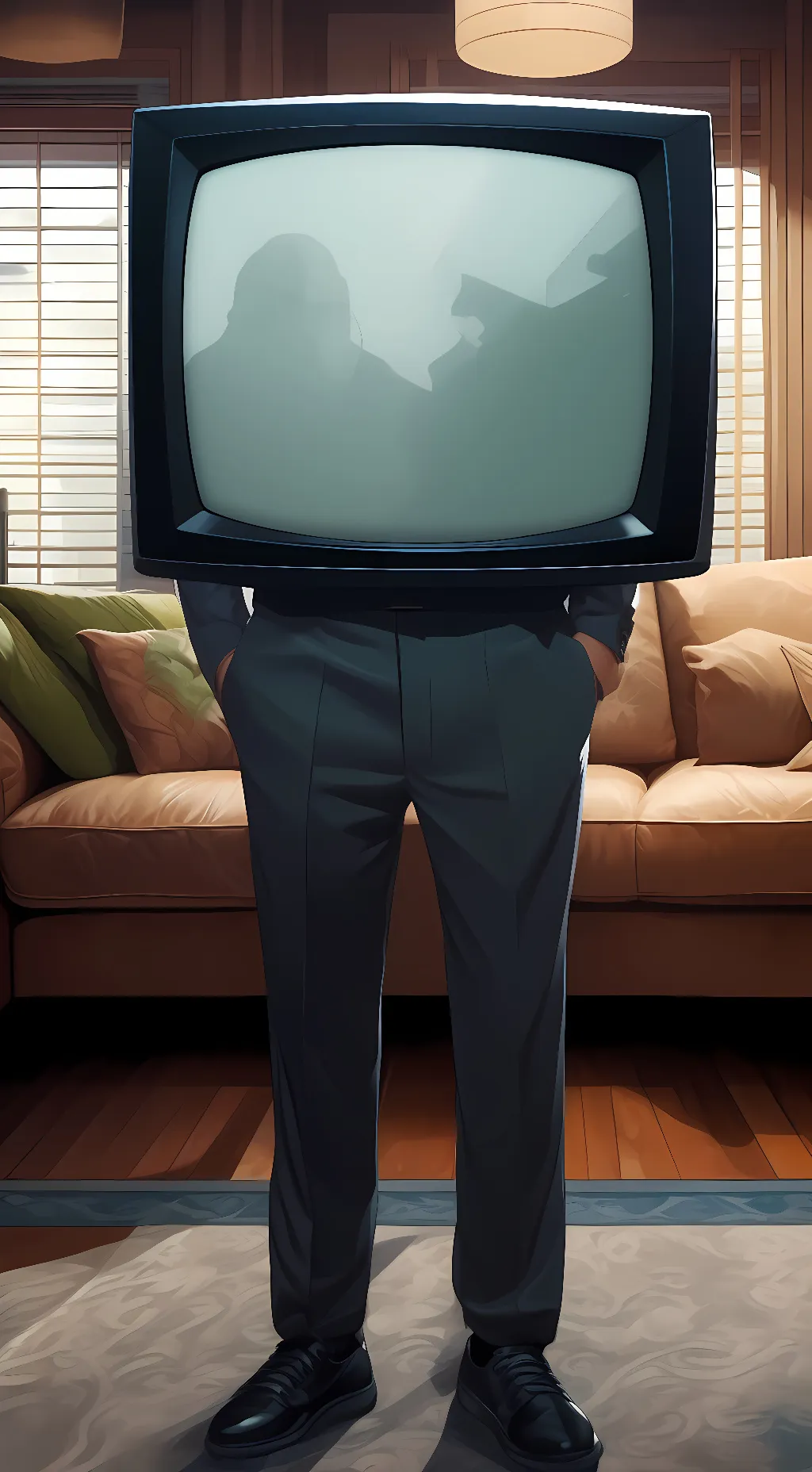 ai character: TV man background