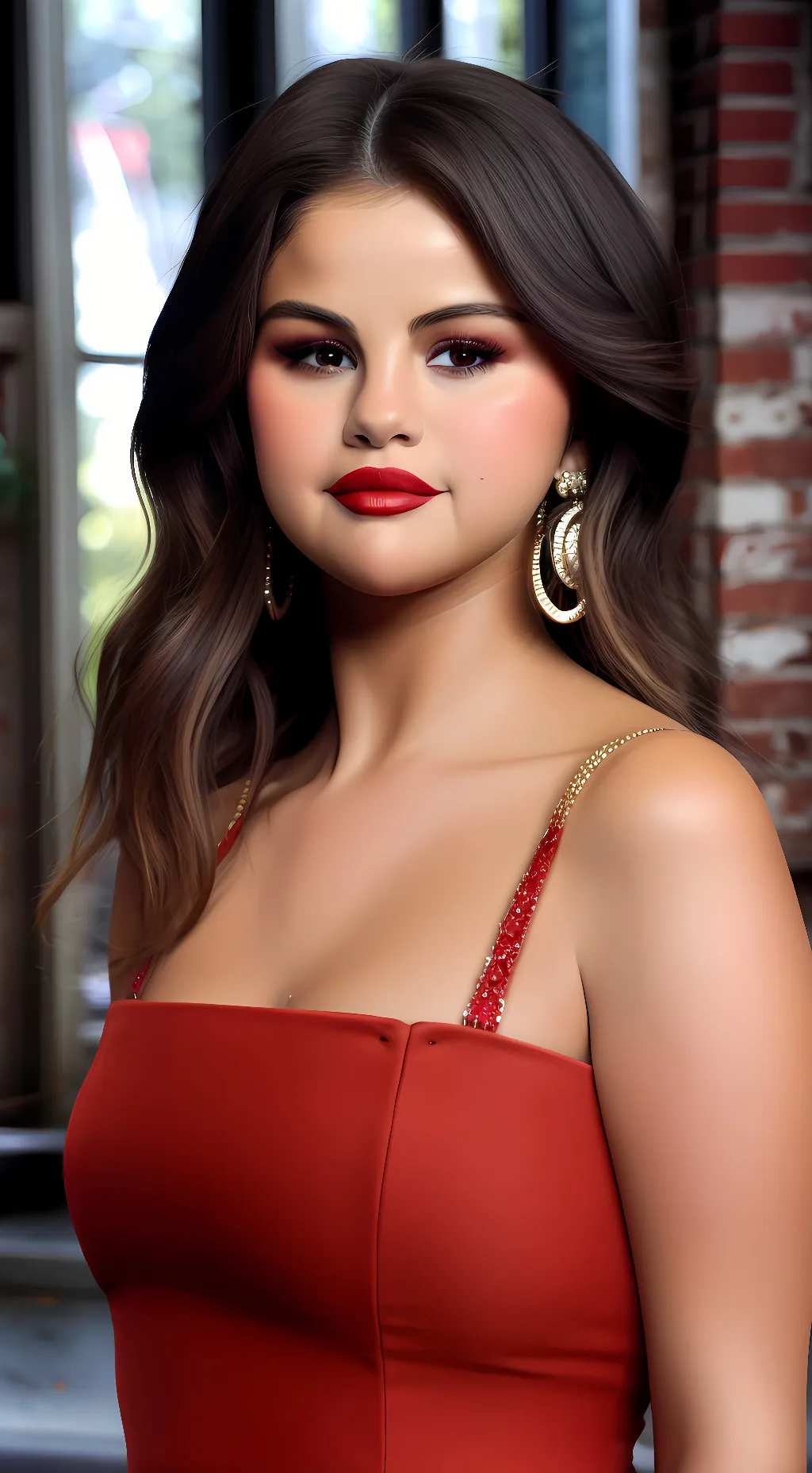 ai character: Selena Gomez  background