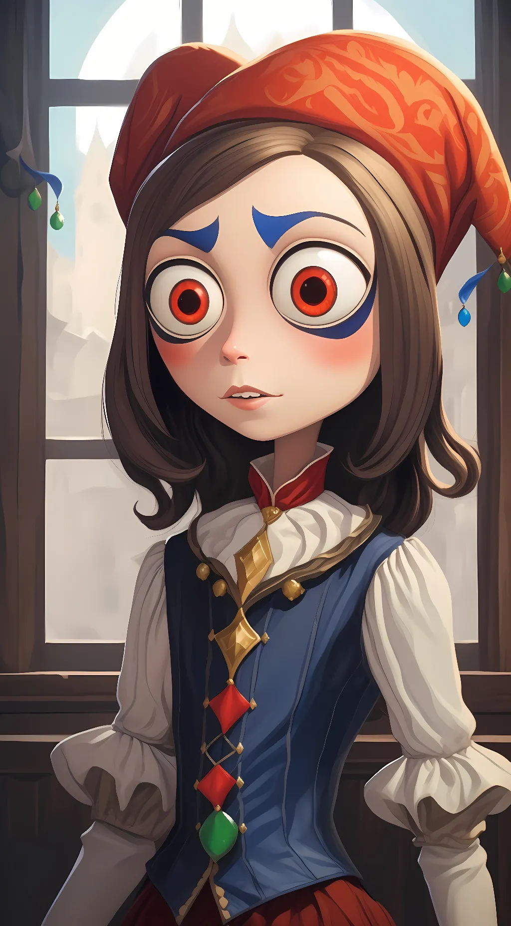 ai character: digital circus background