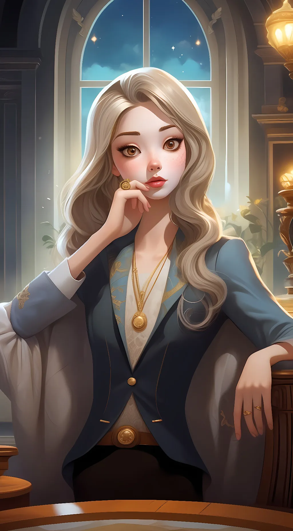 ai character: gold background