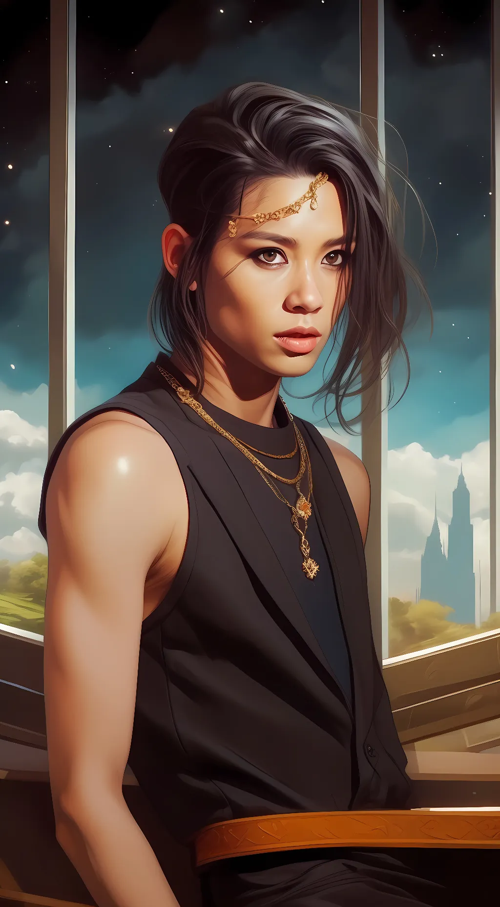 ai character: Pierre Tran  background