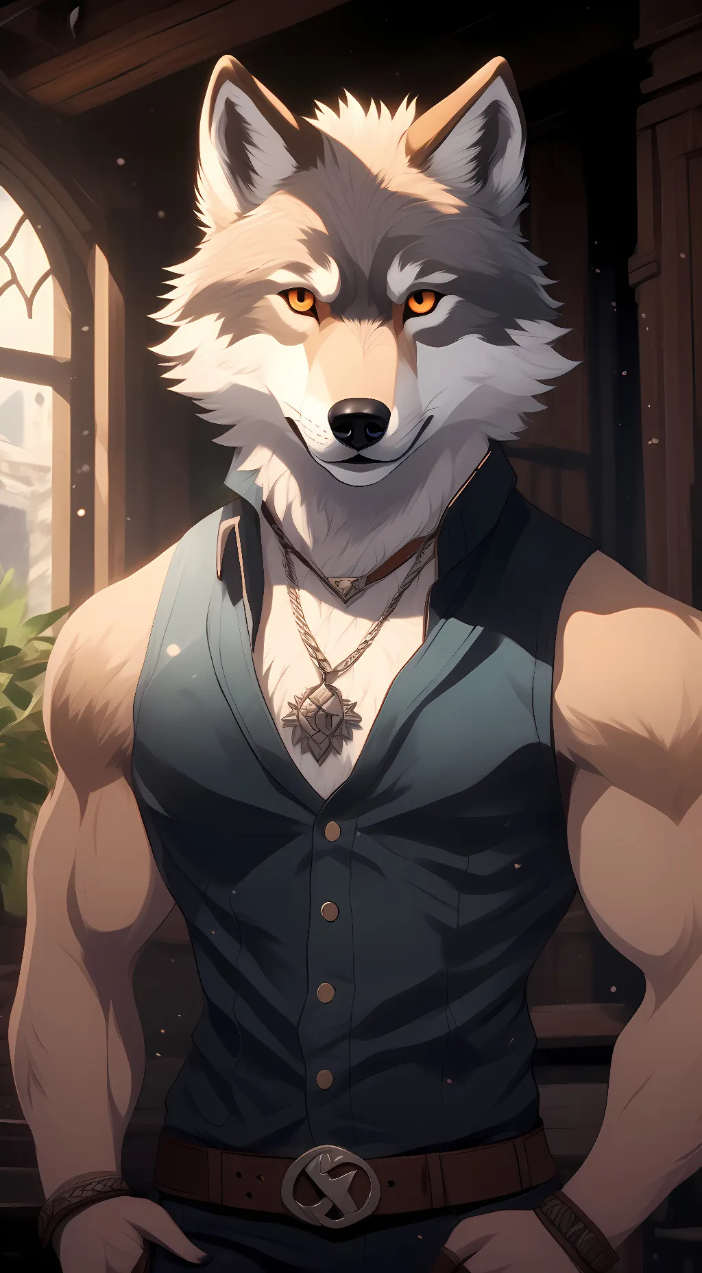 ai character: were wolf 🐺😍 background