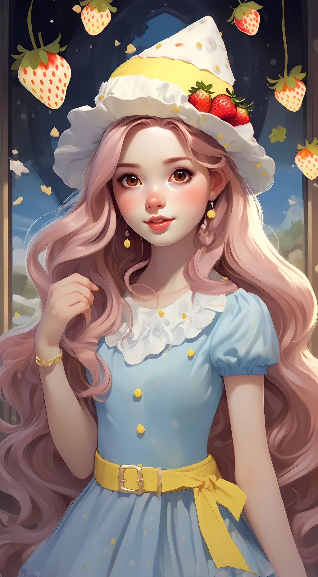 ai character: Rainbow background