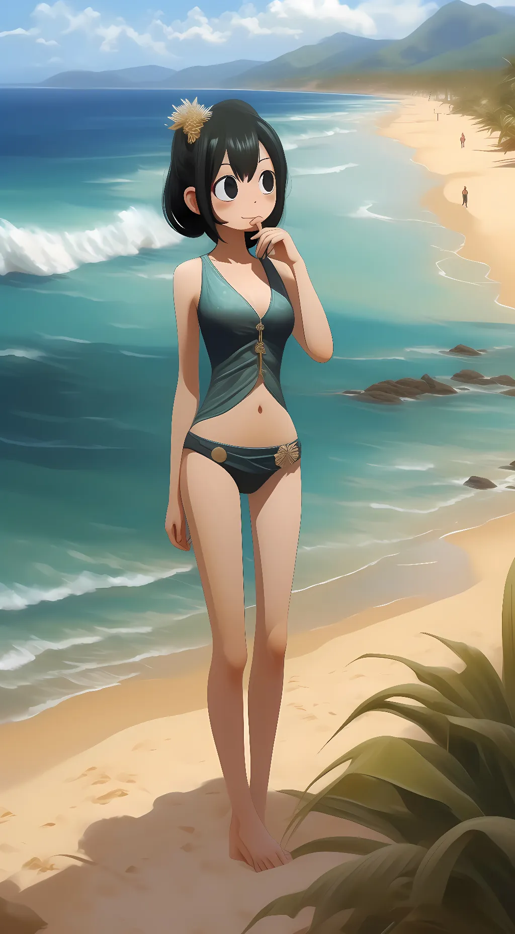 ai character: Tsuyu asui  background