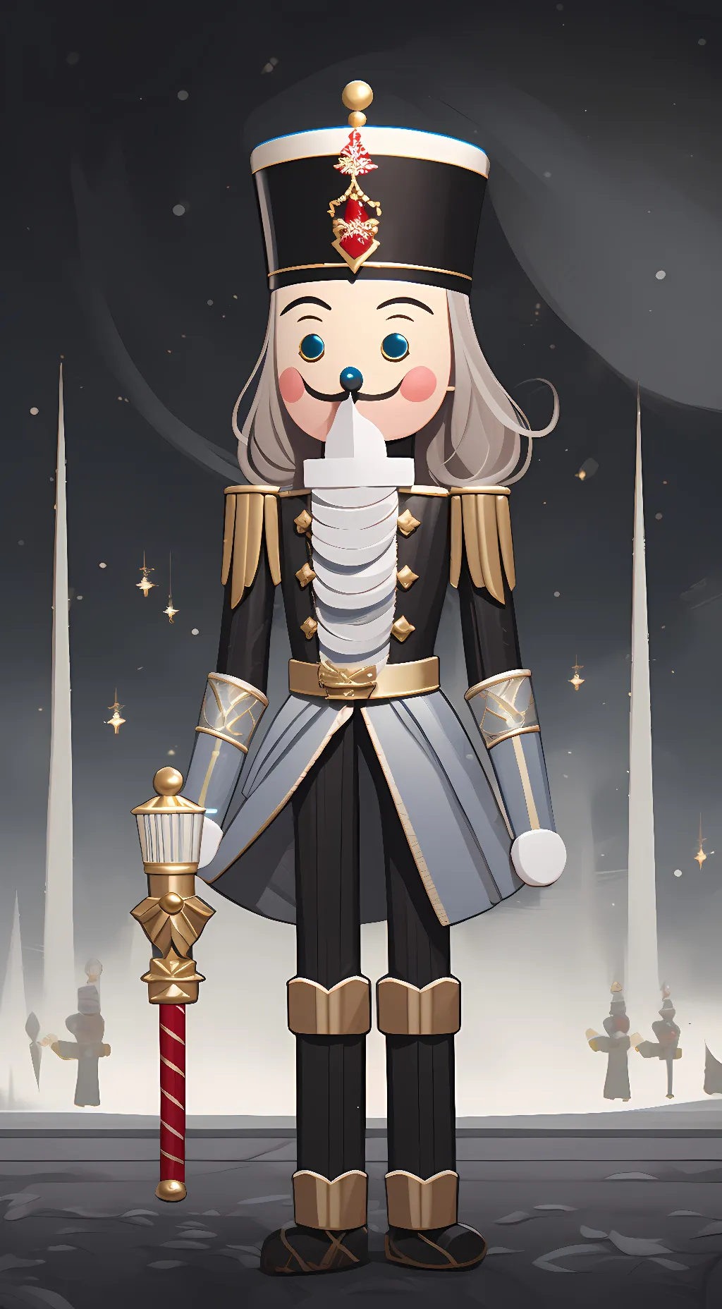 ai character: miss nutcracker  background