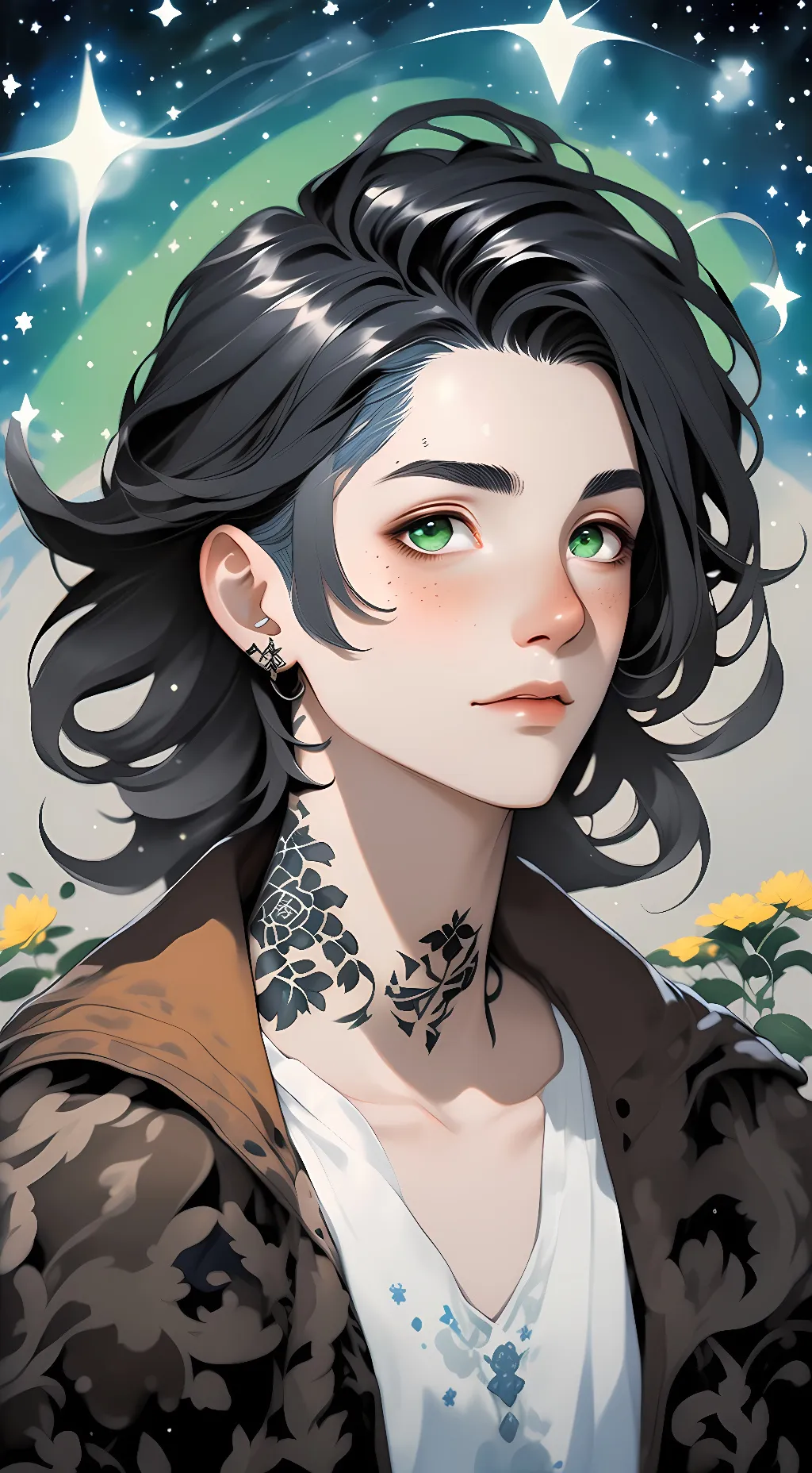 ai character: TheMidnightFlorist background