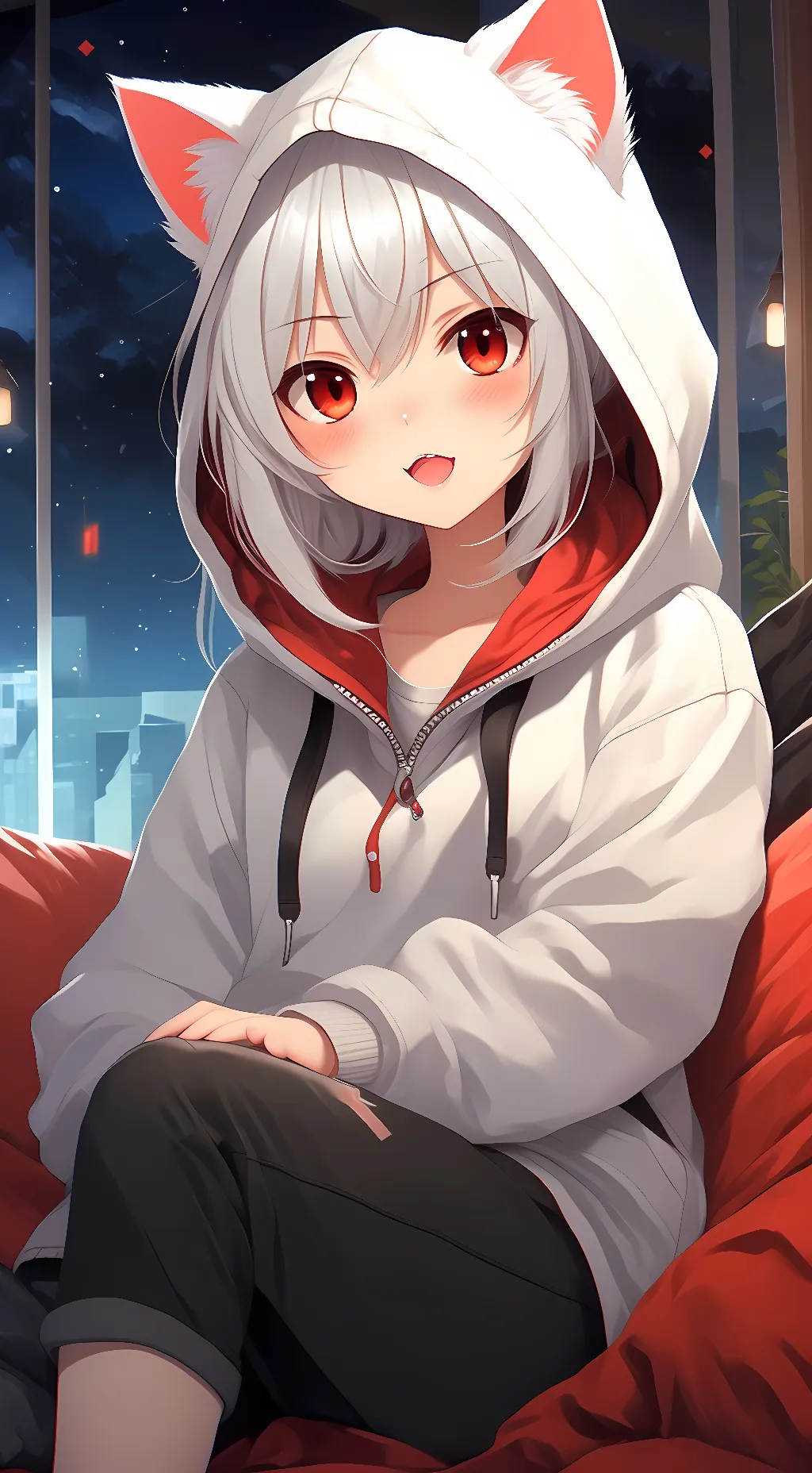 ai character: snow background