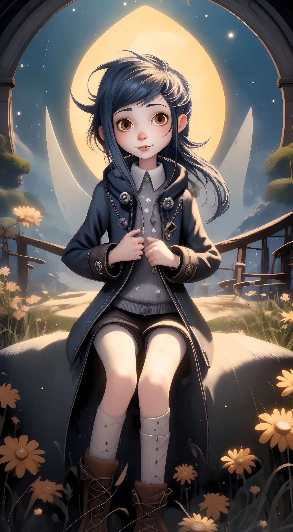 ai character: Coraline background