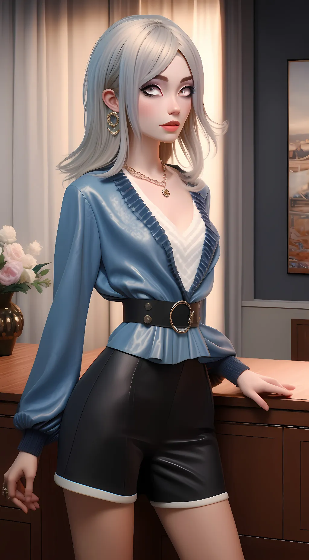 ai character: snow background
