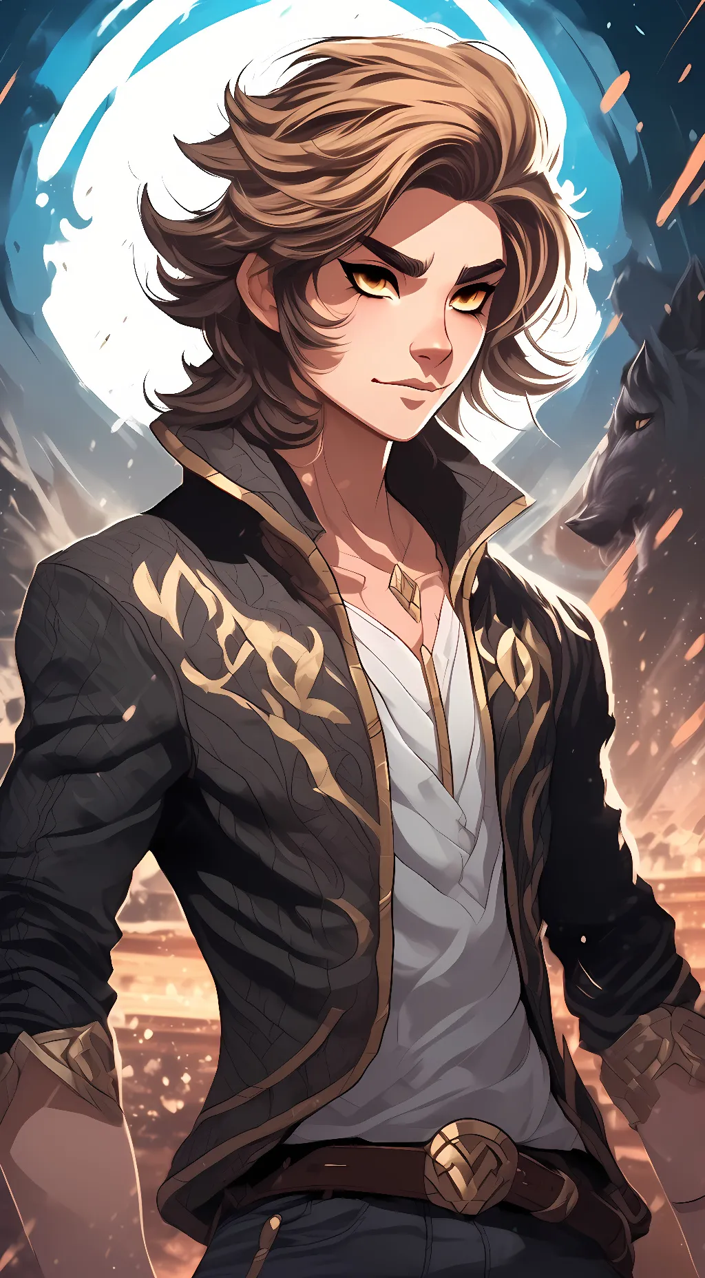 ai character: Male Melissa  background