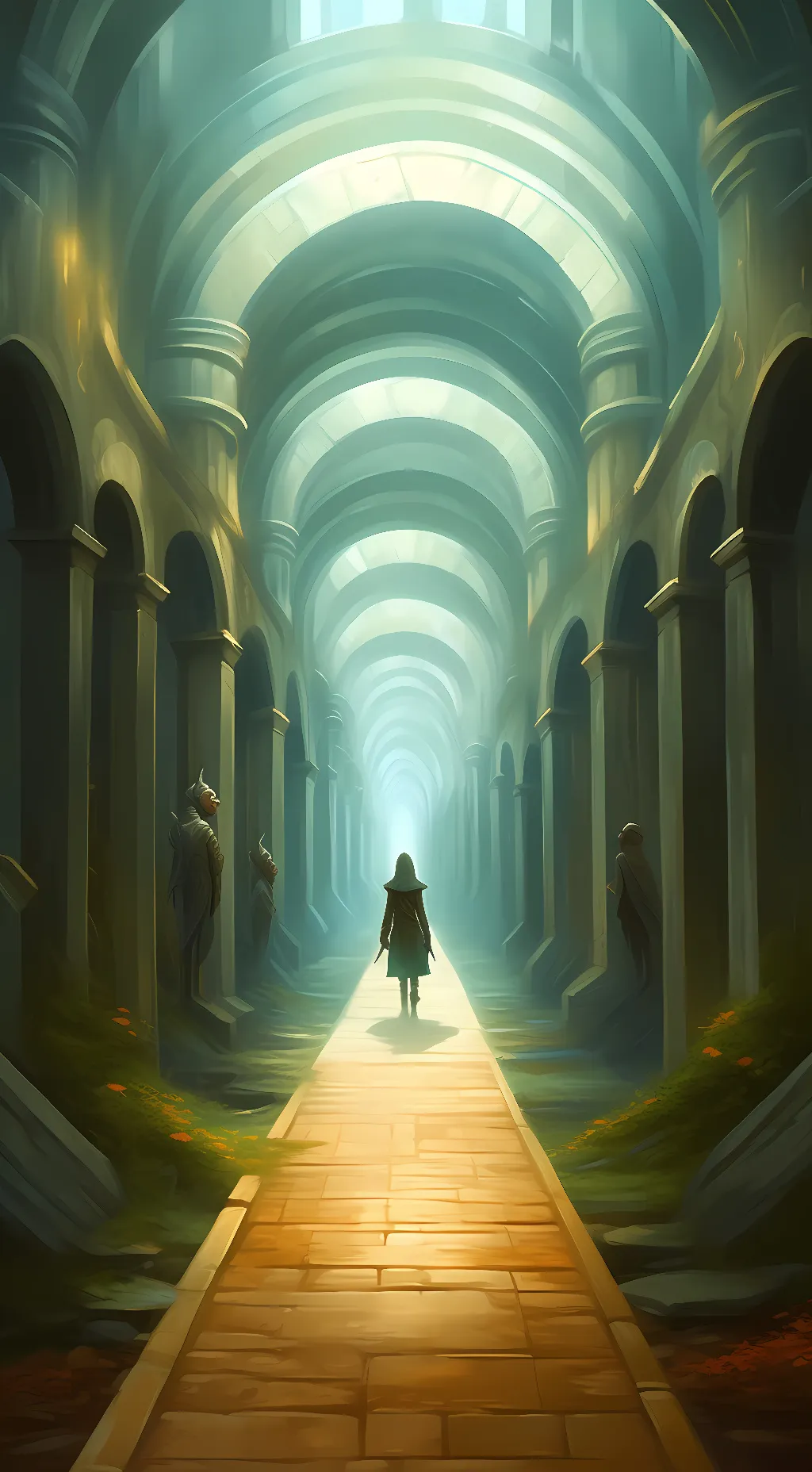 ai character: The lonly hall background