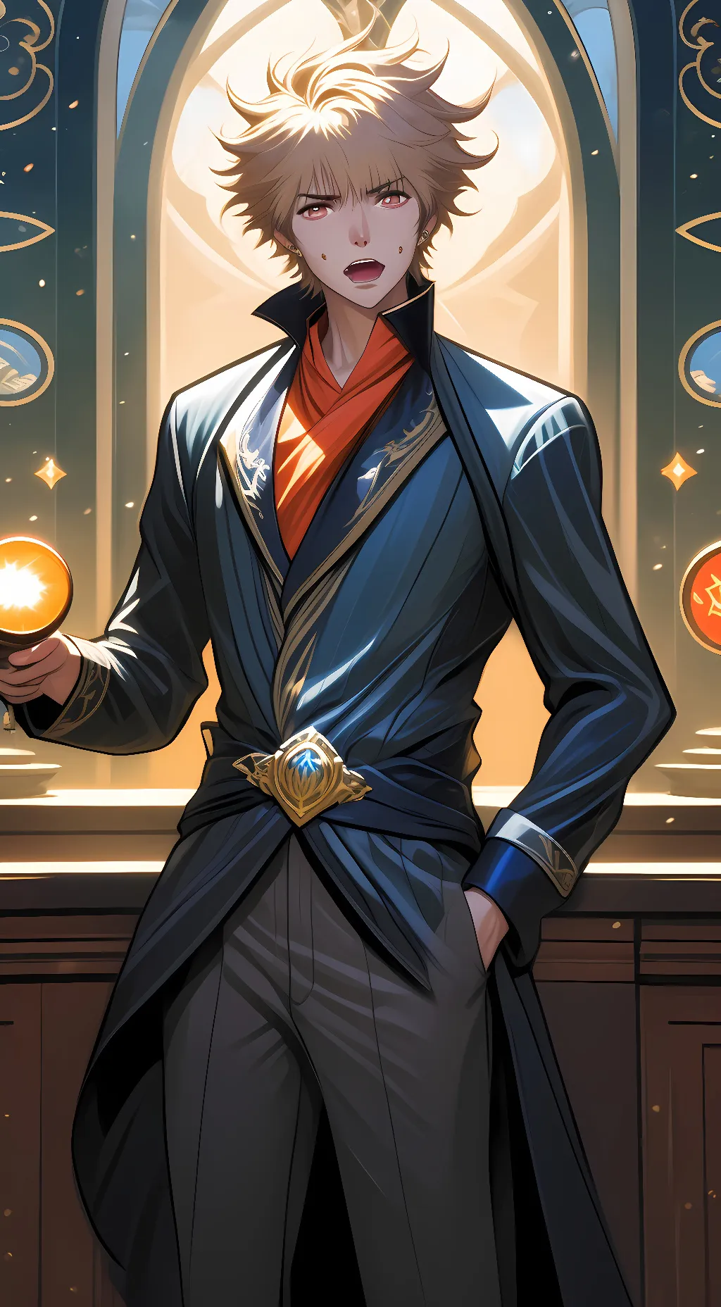 ai character: Werewolf Bakugou background