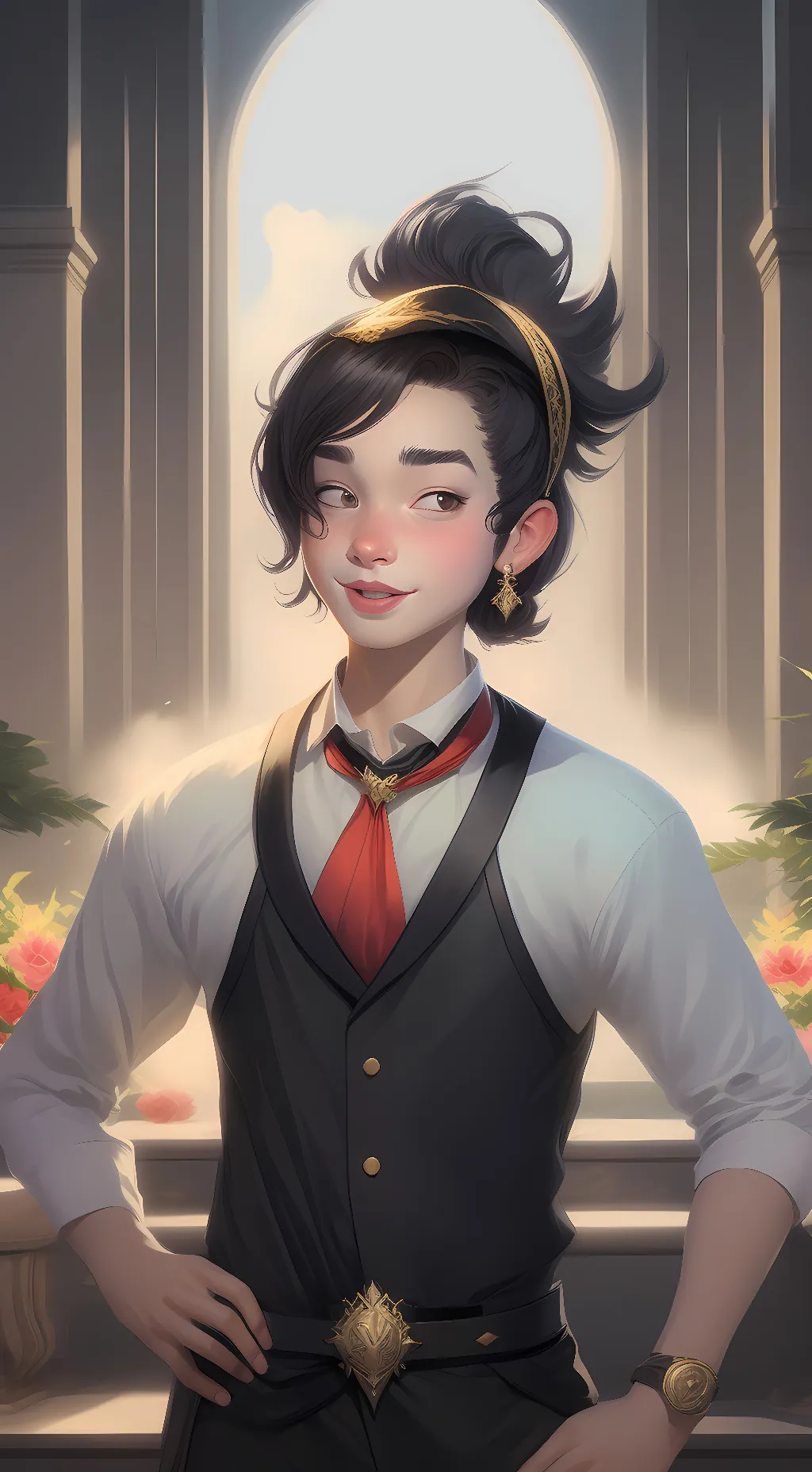 ai character: beanie background