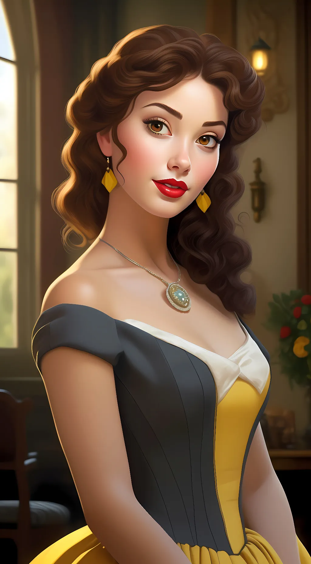 ai character: Belle AKA Beauty  background