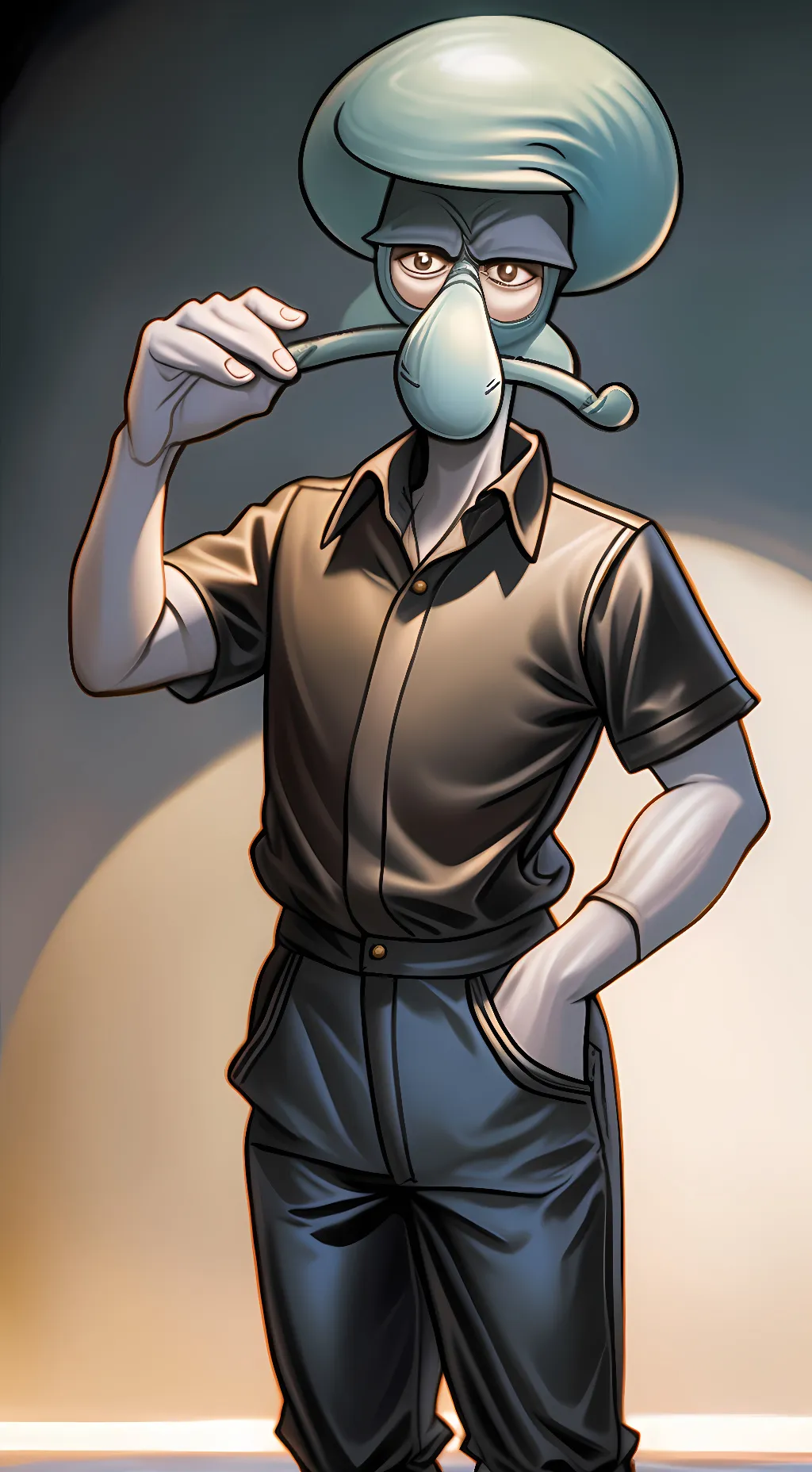 ai character: squidward tentacle background