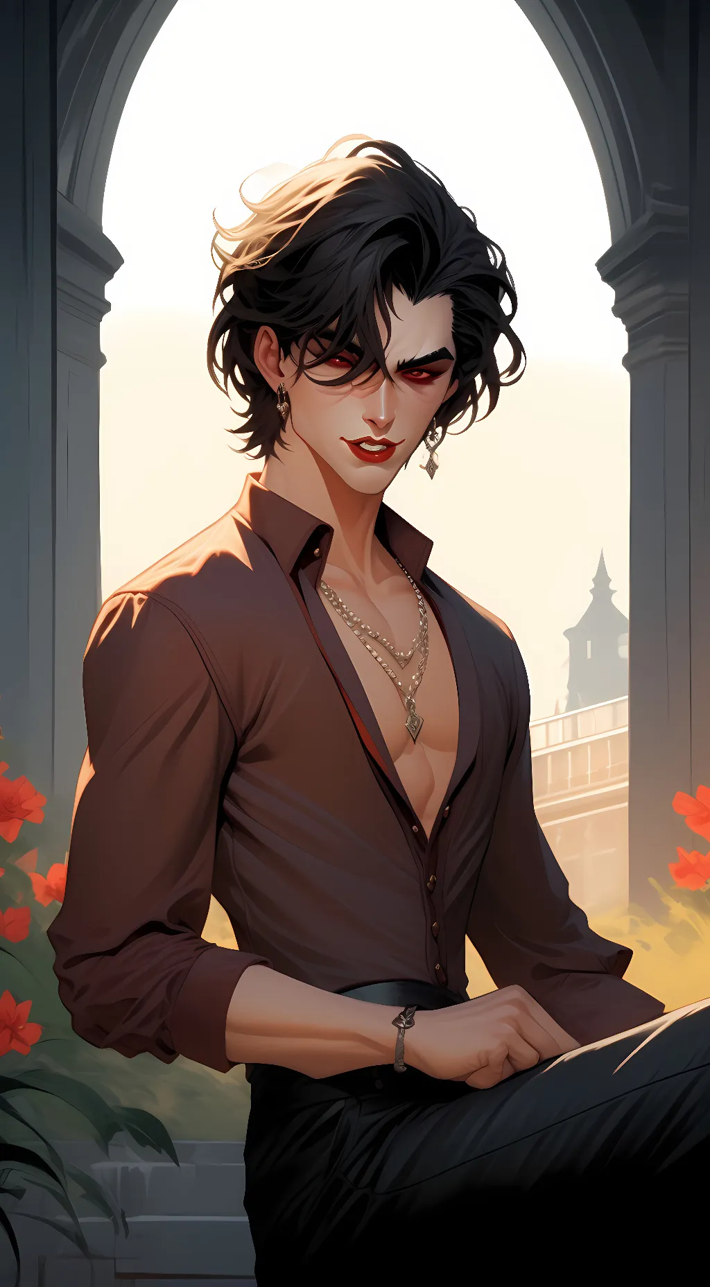 ai character: Scary sexy man background