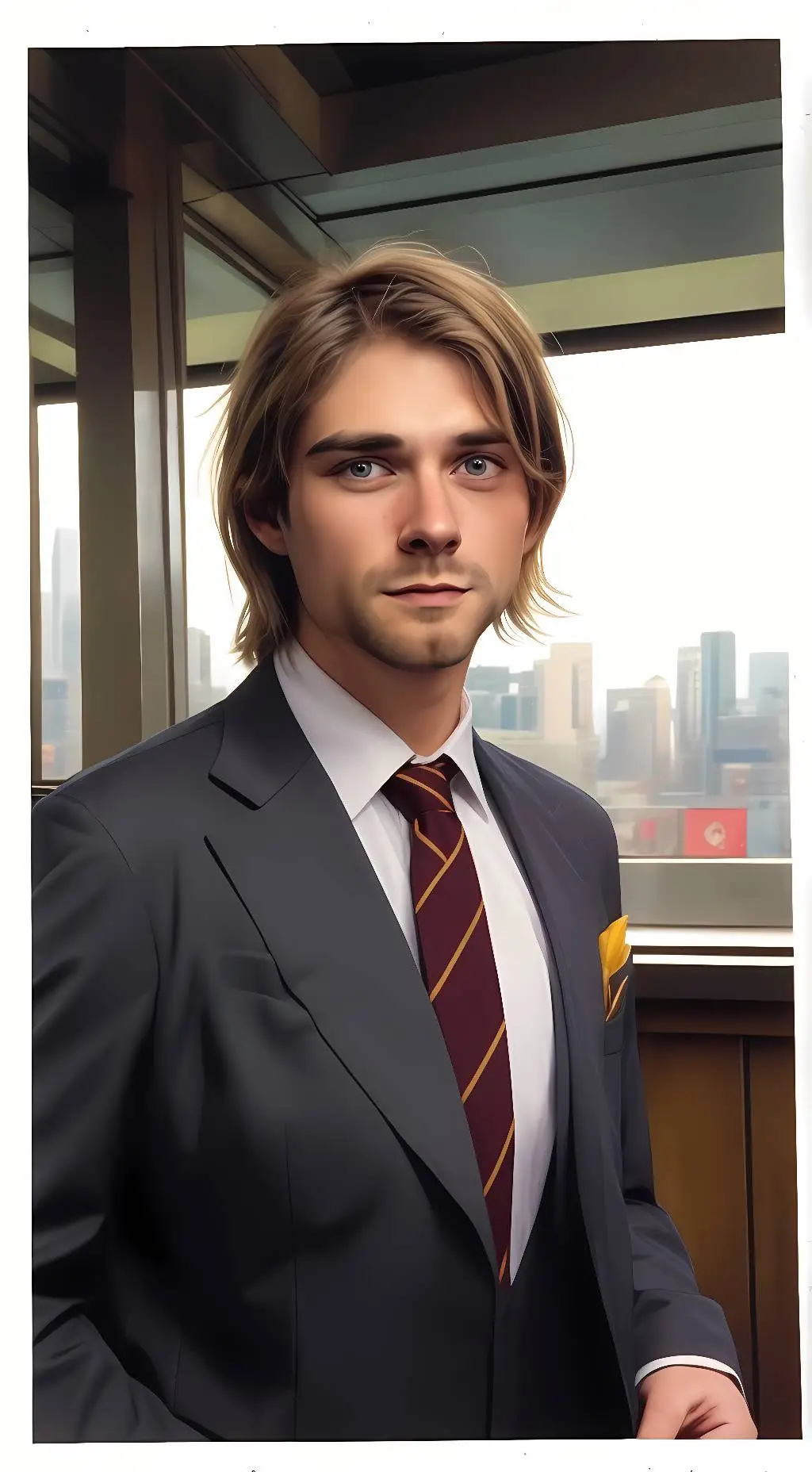 ai character: Kurt Cobain  background