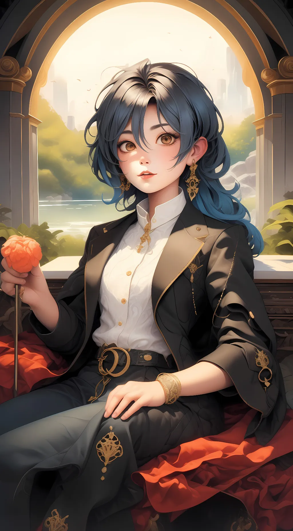 ai character: Marianne  background