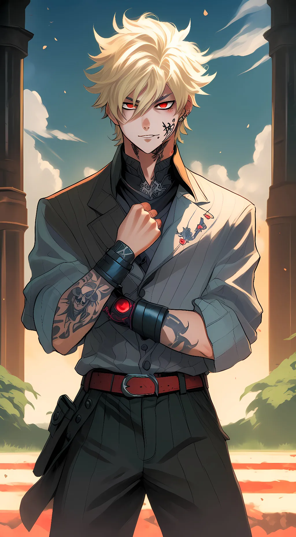 ai character: Villian Bakugo  background