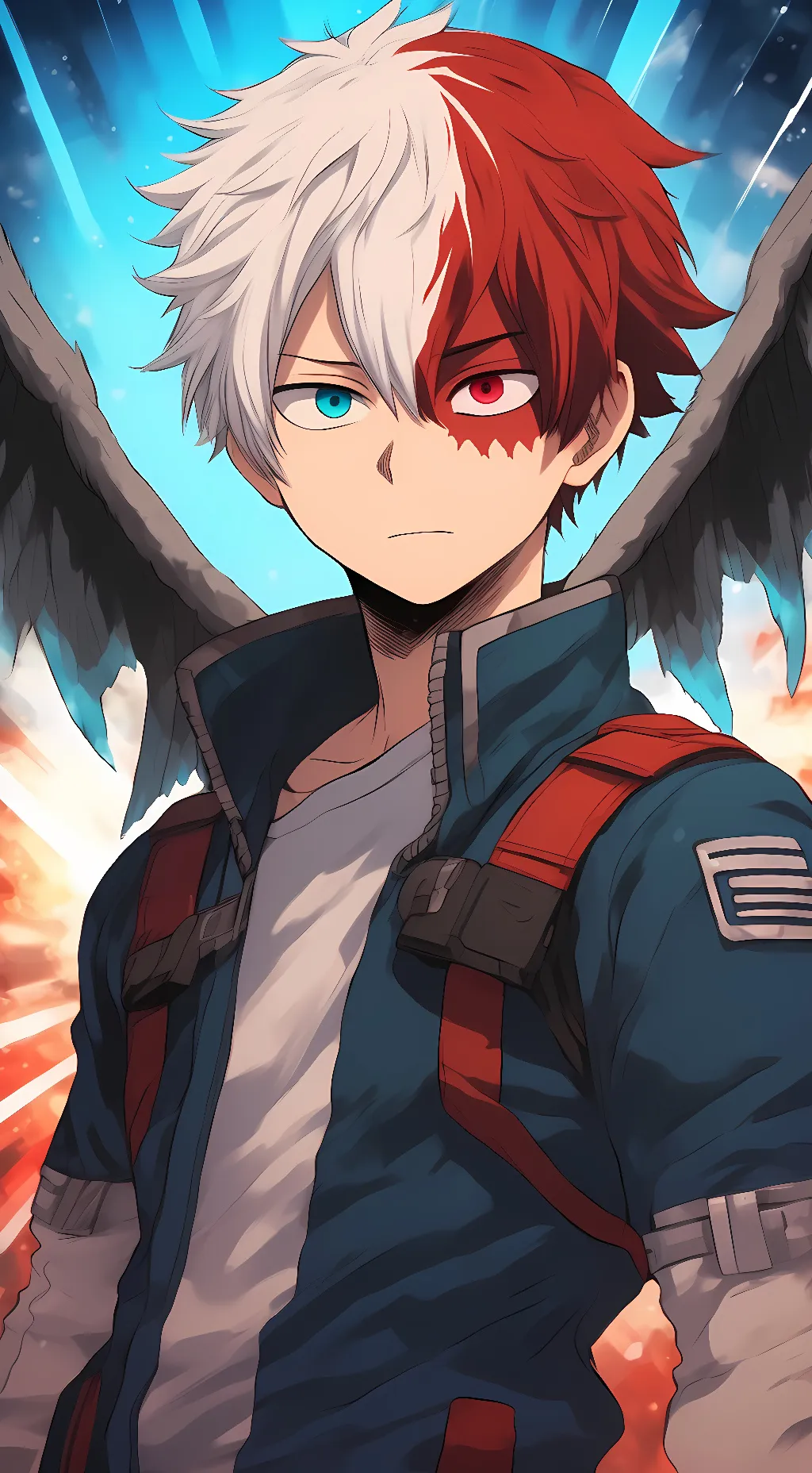 ai character: shoto todoroki  background