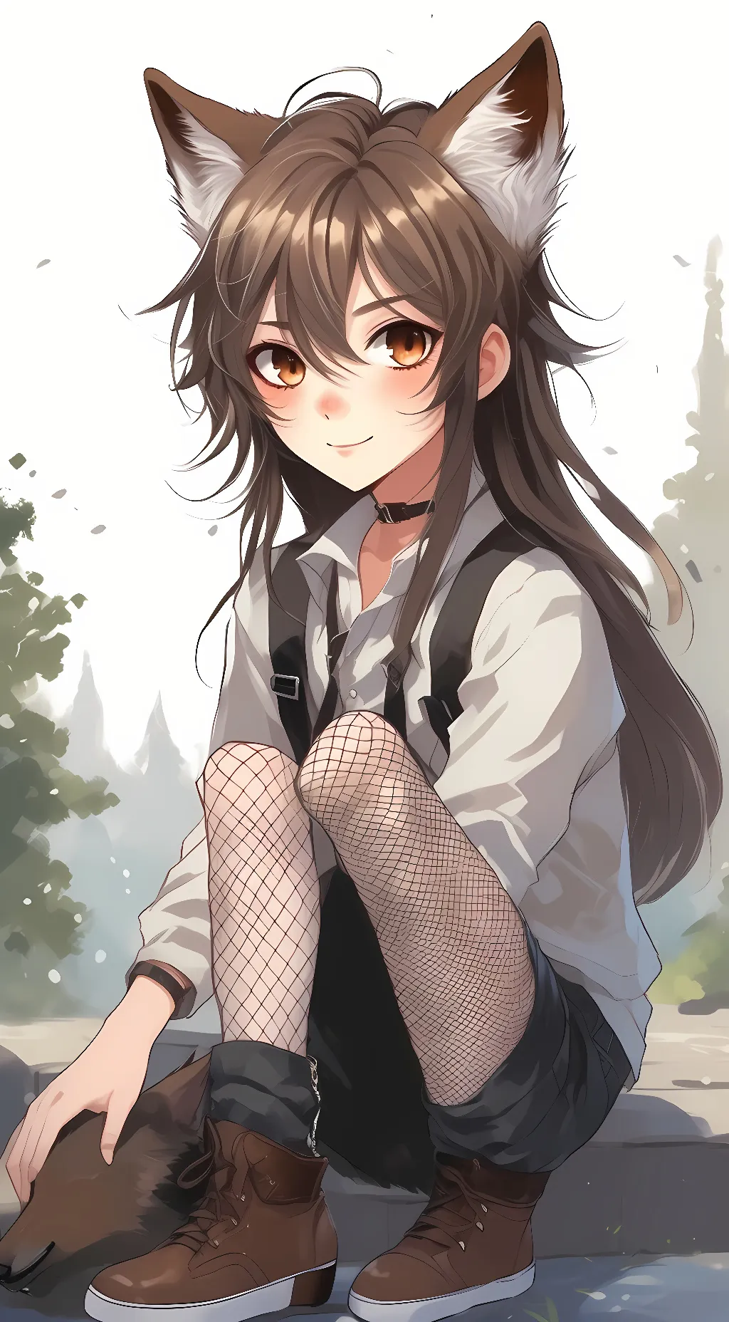 ai character: Wolf femboy background