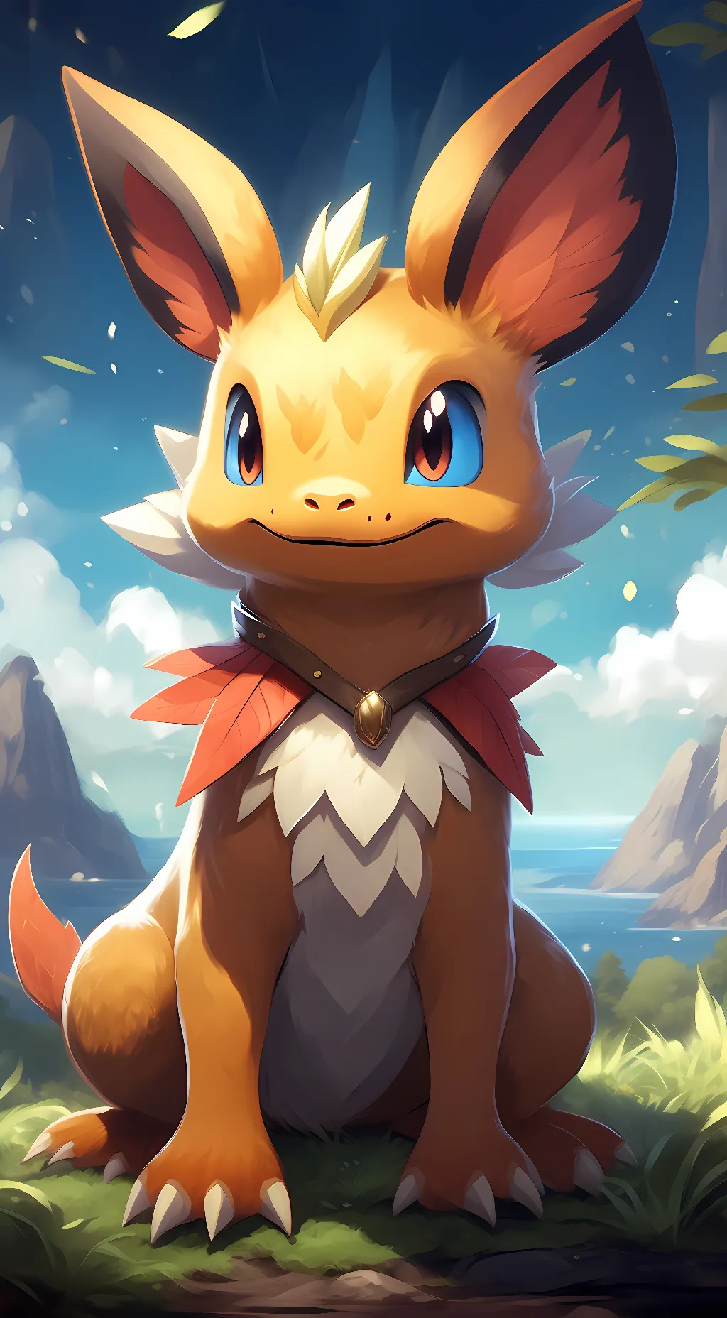 ai character: Volcano background