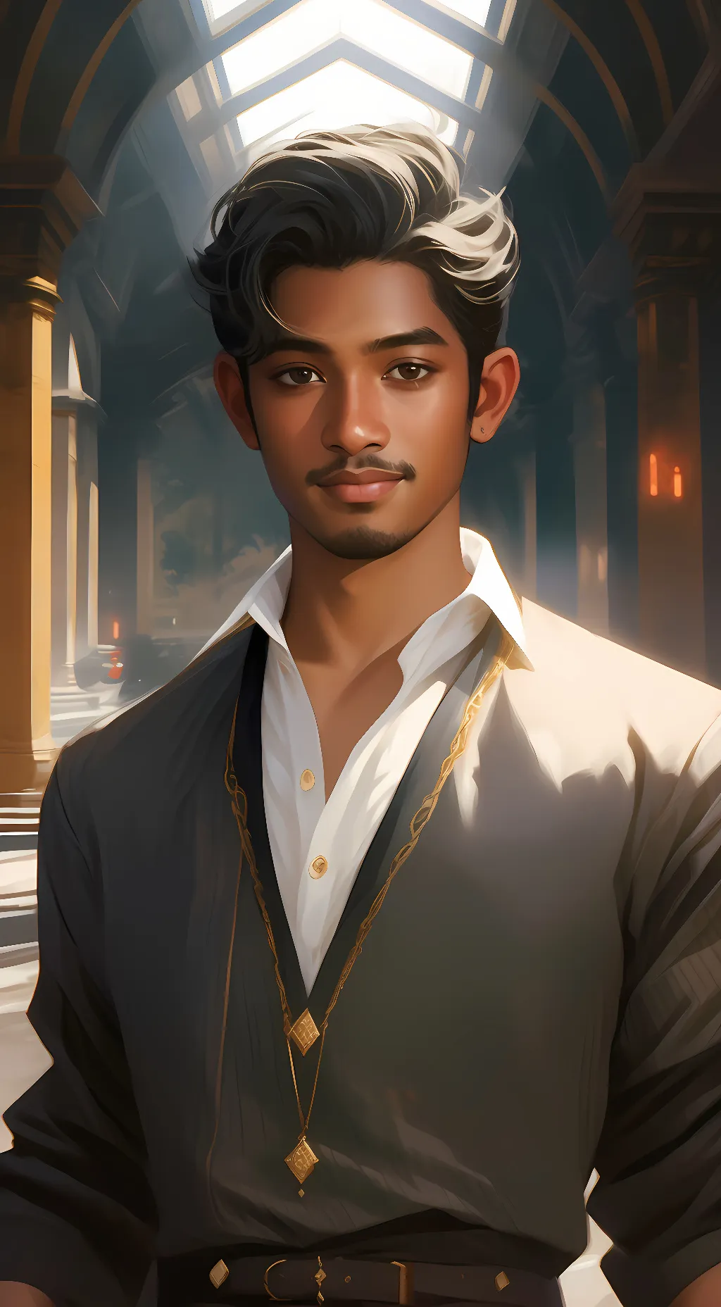 ai character: Sanjay Krishnan  background