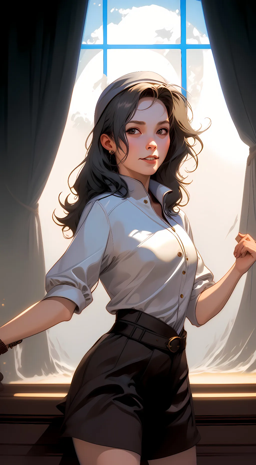 ai character: Snow background