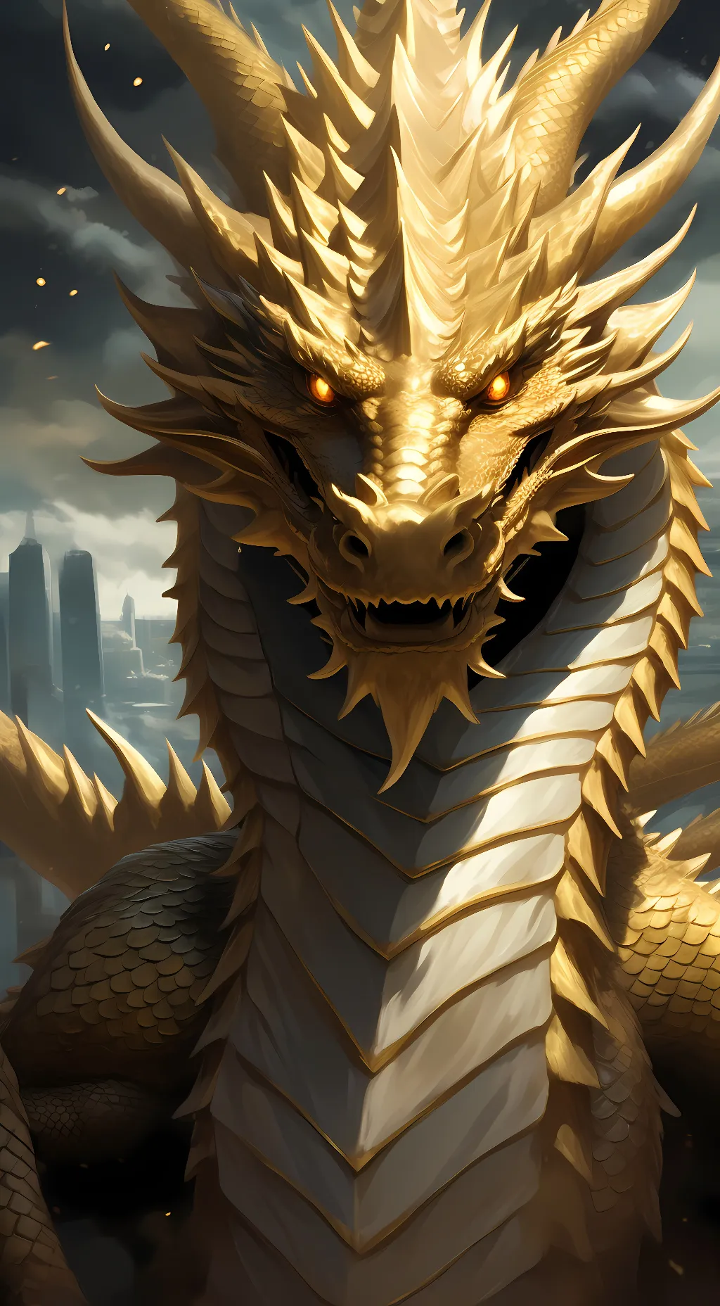 ai character: King Ghidorah  background