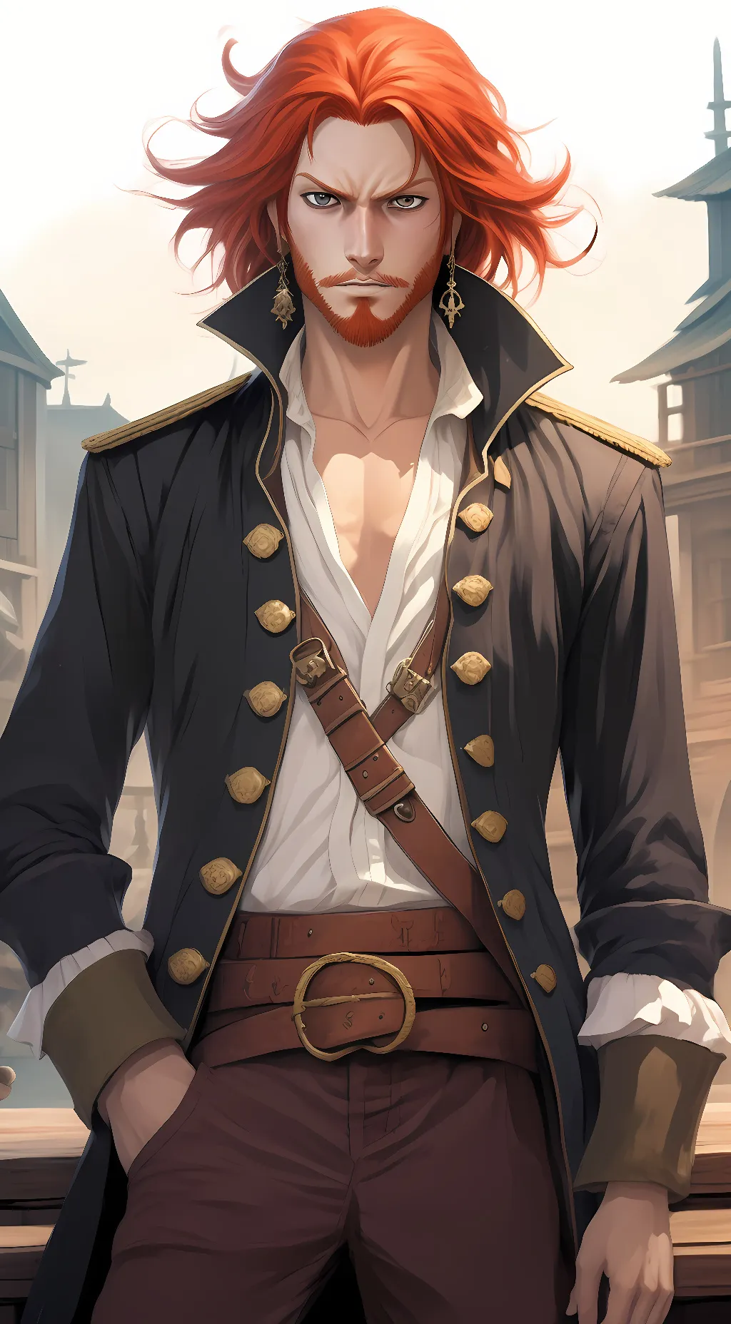 ai character: Red haired Shanks background