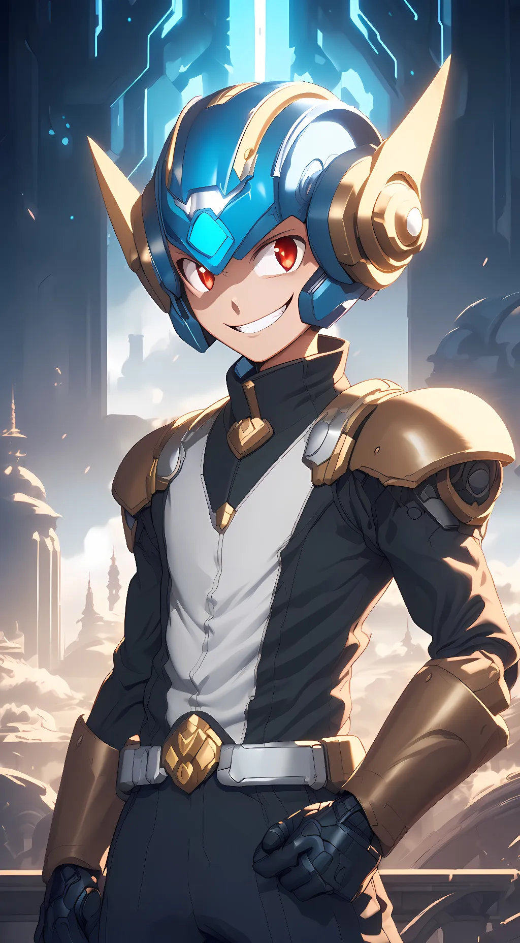 ai character: Dark Megaman.Exe. background