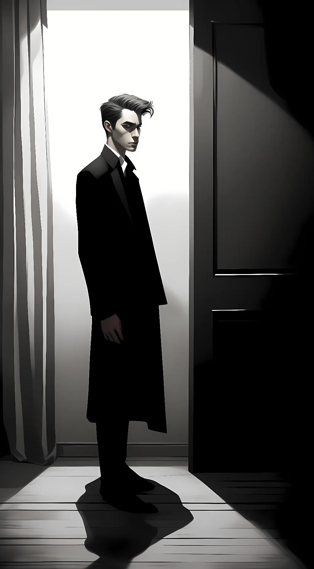 ai character: Shadow man (Ivan)  background