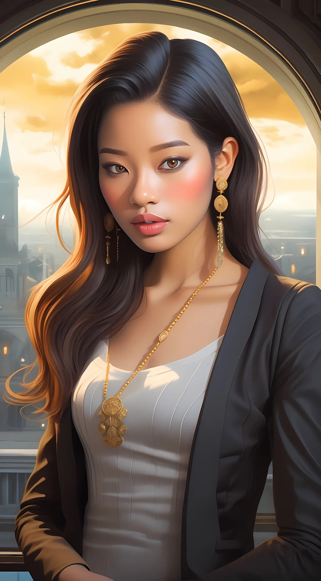 ai character: Amelia Black background
