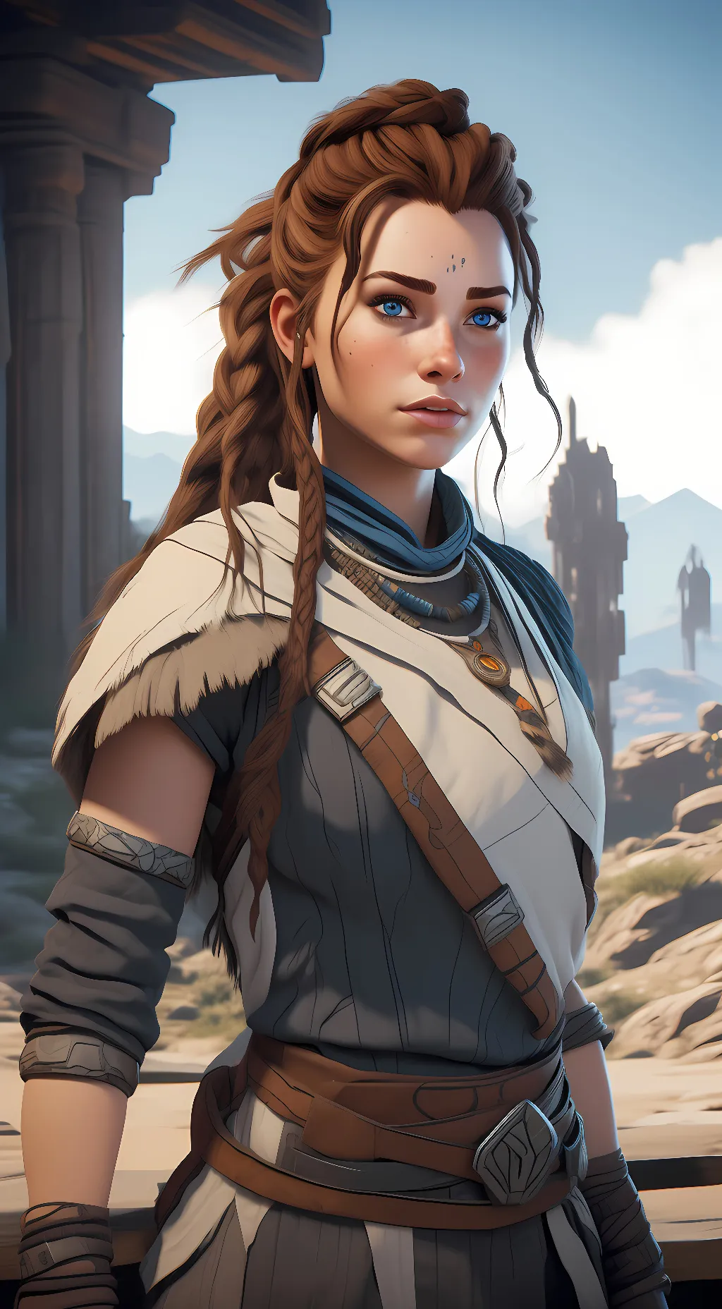 ai character: Aloy  background