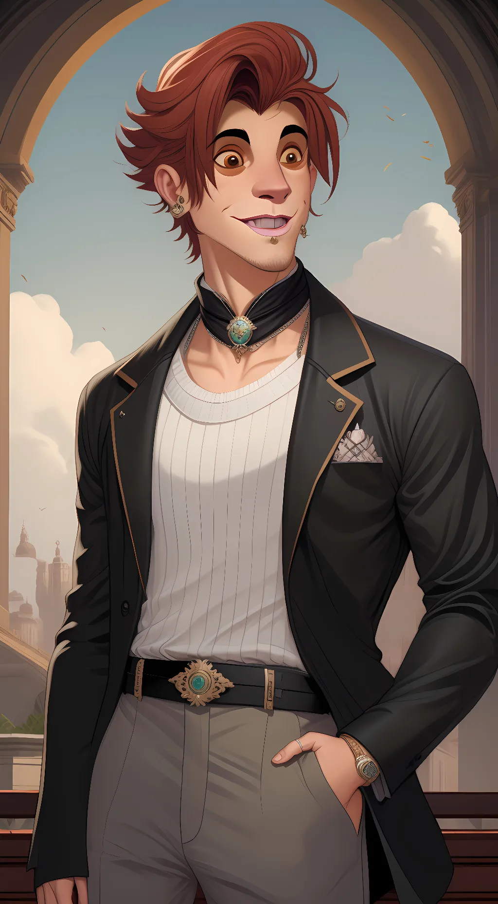 ai character: Simba (human form background