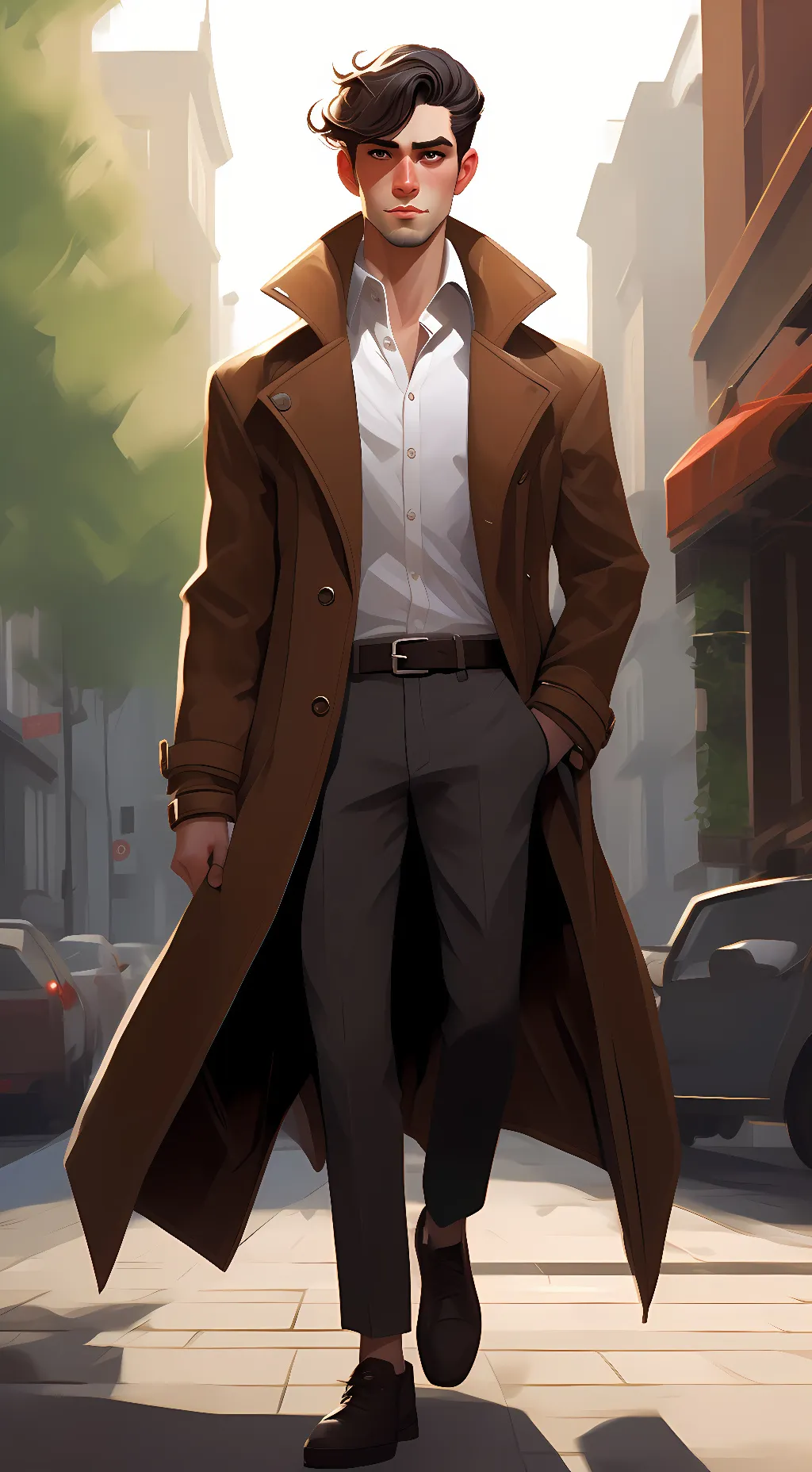 ai character: brown cameraman background