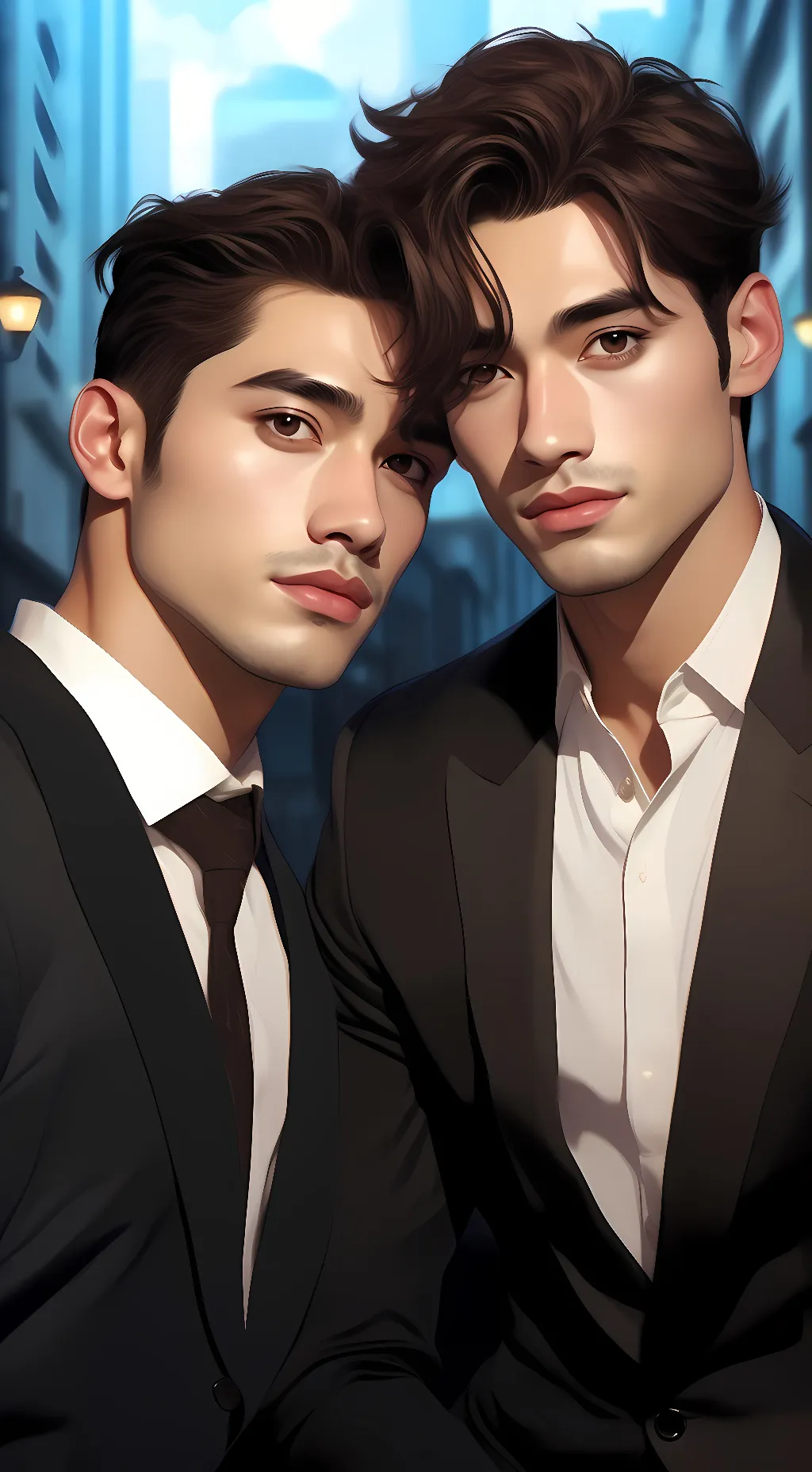ai character: Philip and Colin  background
