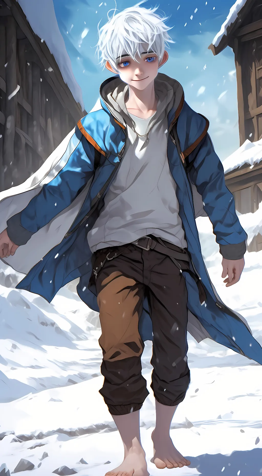 ai character: Jack frost 😁💎💙 background