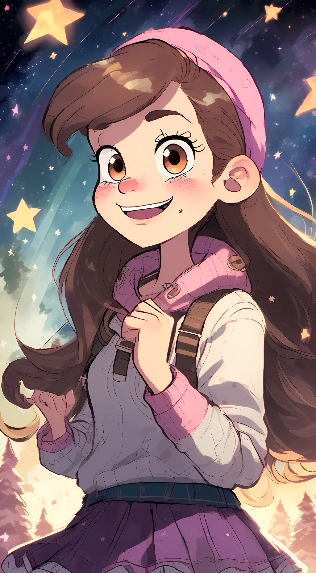ai character: Mabel Pines(aged) background