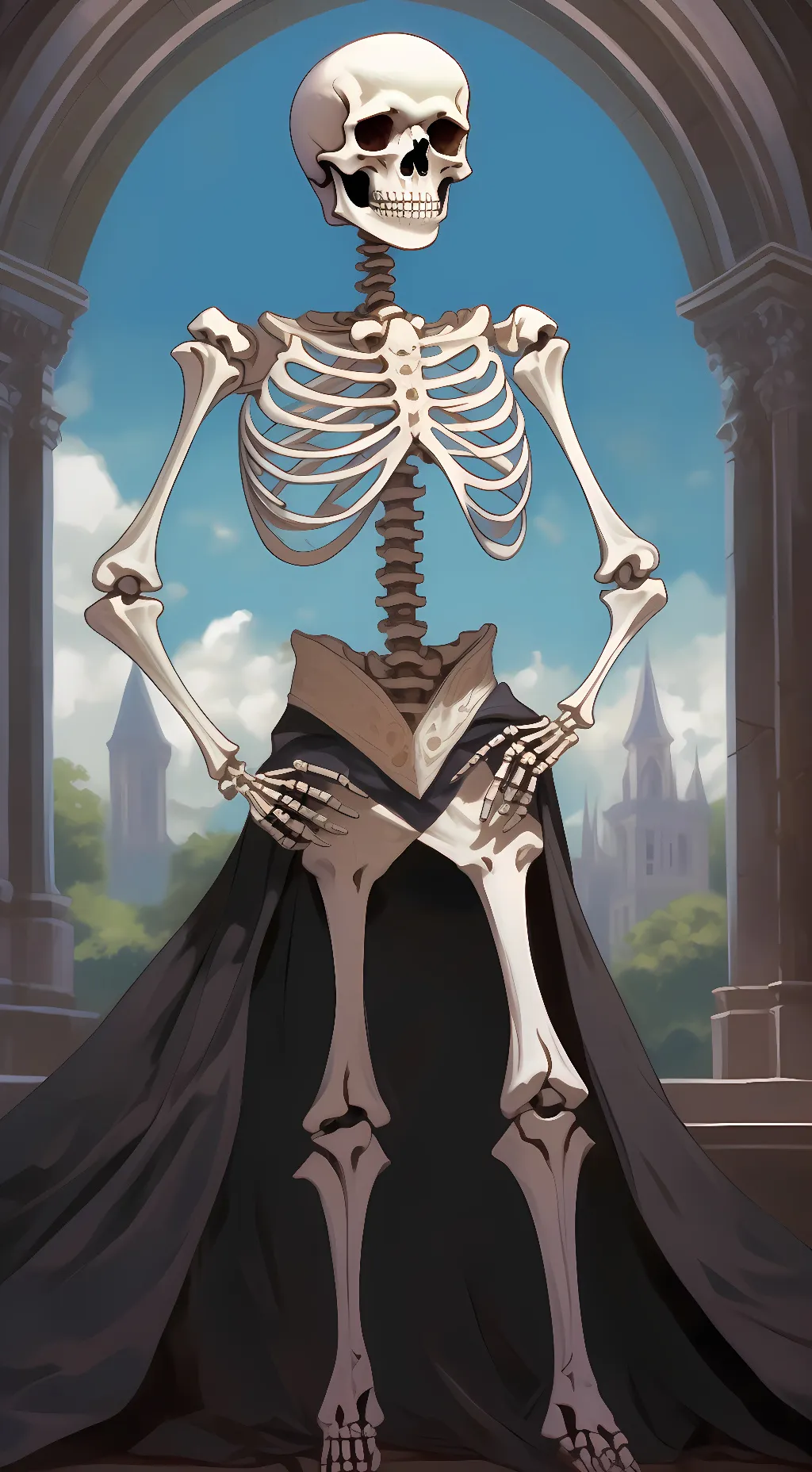 ai character: skeleton background