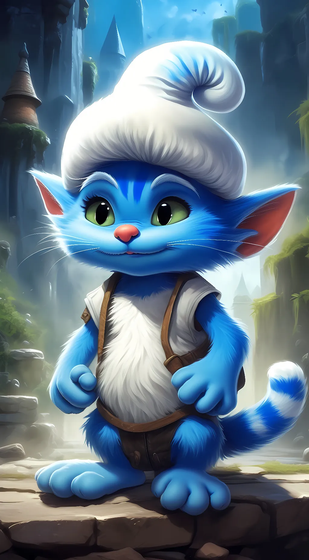 ai character: Smurf Cat background